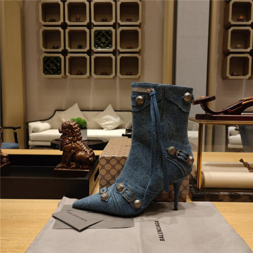 High Quality Luxury Balenciaga Metal Stud Le Cagloe Motorcycle Boots product detail