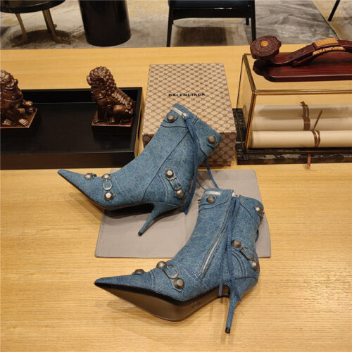 High Quality Luxury Balenciaga Metal Stud Le Cagloe Motorcycle Boots product detail