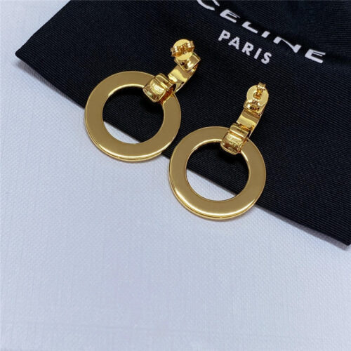 High Quality Luxury Celine Hollow Gold Hoop Earrings product detail
