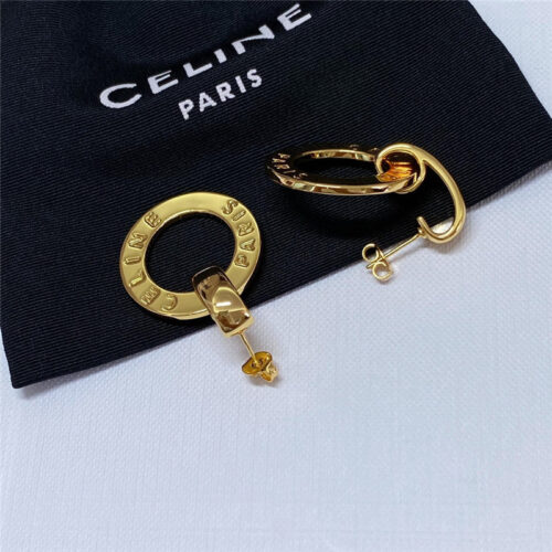 High Quality Luxury Celine Hollow Gold Hoop Earrings product detail