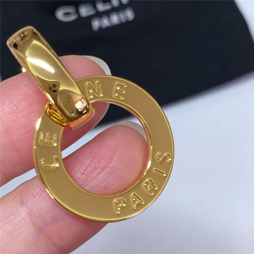 High Quality Luxury Celine Hollow Gold Hoop Earrings product detail