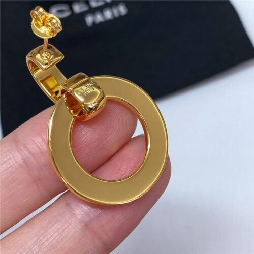 High Quality Luxury Celine Hollow Gold Hoop Earrings product detail