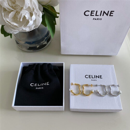 High Quality Luxury Celine Curve Pearl Earrings