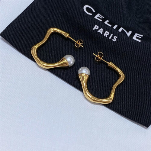High Quality Luxury Celine Curve Pearl Earrings product detail