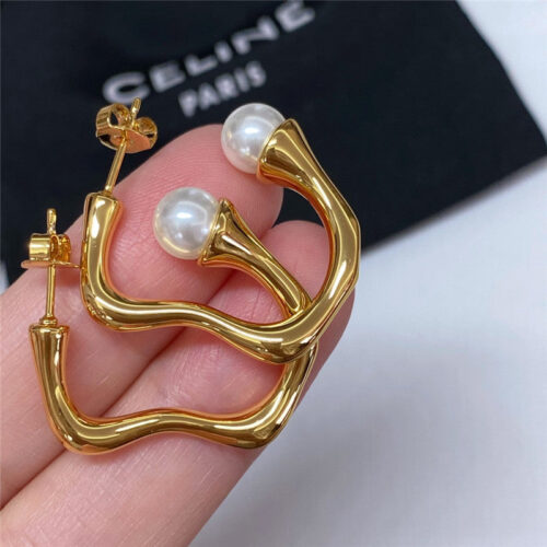 High Quality Luxury Celine Curve Pearl Earrings product detail