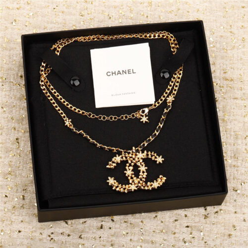 High Quality Luxury Chanel Handmade Small Flower Double C Long Chain alternate view
