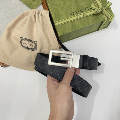 High Quality Luxury Gucci Three-Claw Pigskin Leather Belt – Style 97382 alternate view