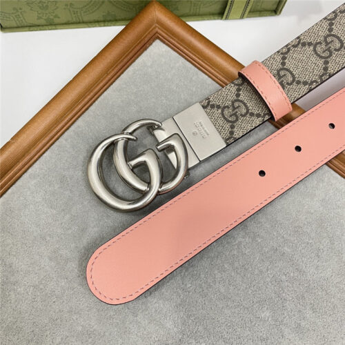 High Quality Luxury Gucci Narrow Brown Supreme Pvc Presbyopic Belt – Style 66374 product detail