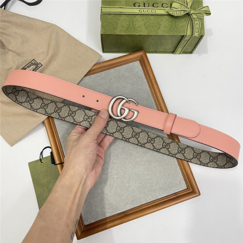 High Quality Luxury Gucci Narrow Brown Supreme Pvc Presbyopic Belt – Style 66374 product detail