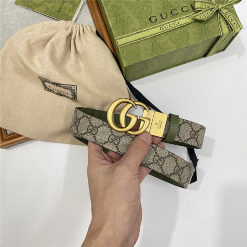 High Quality Luxury Gucci Narrow Brown Supreme Pvc Presbyopic Belt product detail