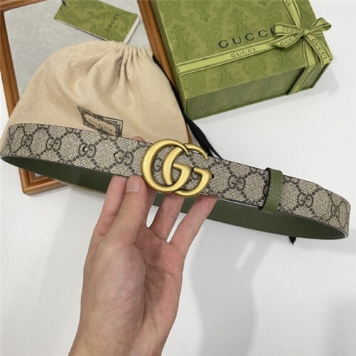 High Quality Luxury Gucci Narrow Brown Supreme Pvc Presbyopic Belt