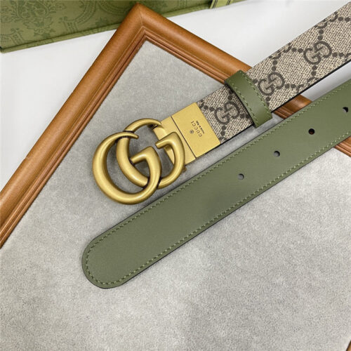 High Quality Luxury Gucci Narrow Brown Supreme Pvc Presbyopic Belt product detail