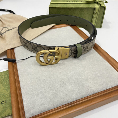 High Quality Luxury Gucci Narrow Brown Supreme Pvc Presbyopic Belt alternate view