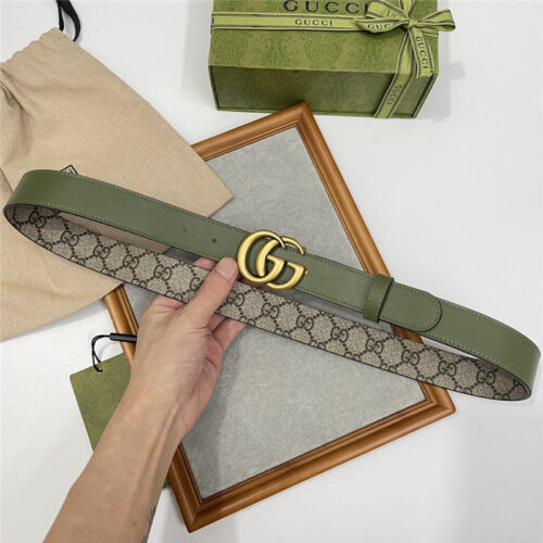 High Quality Luxury Gucci Narrow Brown Supreme Pvc Presbyopic Belt product detail