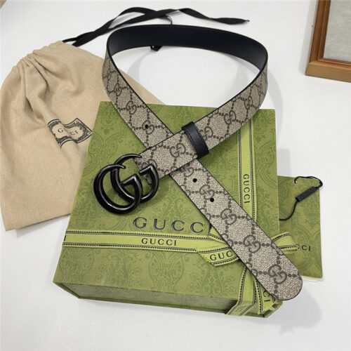 High Quality Luxury Gucci Narrow Brown Supreme Pvc Presbyopic Belt – Style 99142 product detail