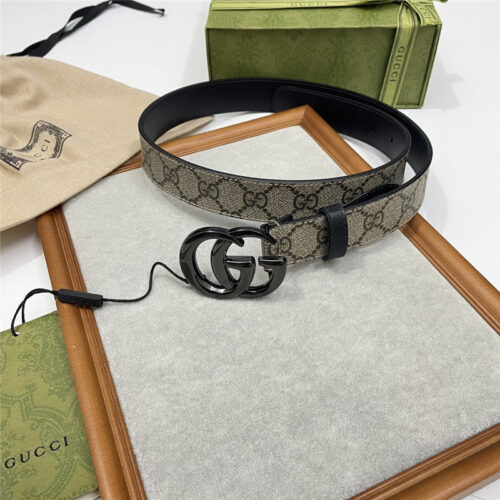 High Quality Luxury Gucci Narrow Brown Supreme Pvc Presbyopic Belt – Style 99142 product detail