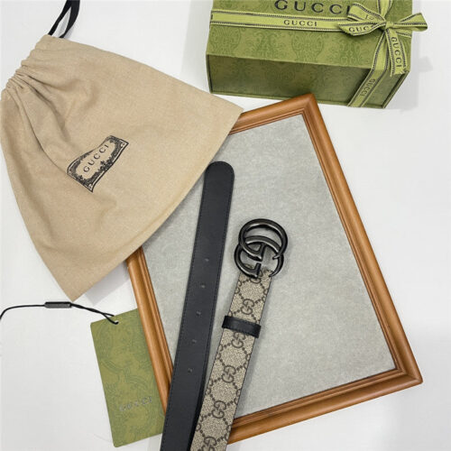 High Quality Luxury Gucci Narrow Brown Supreme Pvc Presbyopic Belt – Style 99142 product detail