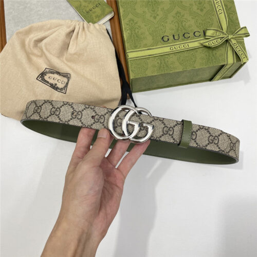 High Quality Luxury Gucci Narrow Brown Supreme Pvc Presbyopic Belt – Style 25126