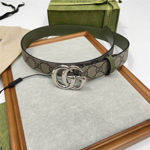High Quality Luxury Gucci Narrow Brown Supreme Pvc Presbyopic Belt – Style 25126 product detail