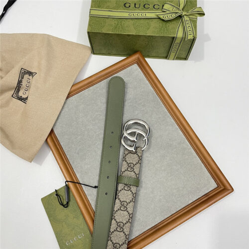 High Quality Luxury Gucci Narrow Brown Supreme Pvc Presbyopic Belt – Style 25126 product detail