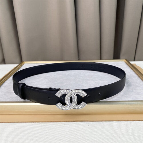 High Quality Luxury Chanel Plain Cowhide 3Cm Versatile Small Belt – Style 92006