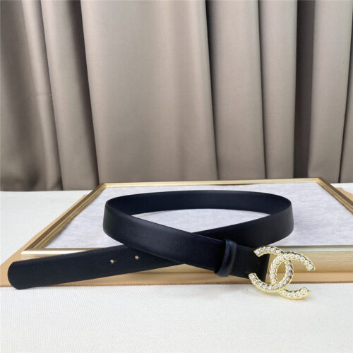 High Quality Luxury Chanel Plain Cowhide 3Cm Versatile Small Belt – Style 23078 product detail