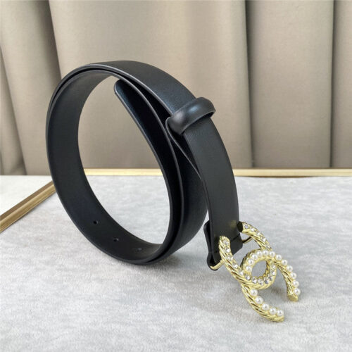 High Quality Luxury Chanel Plain Cowhide 3Cm Versatile Small Belt – Style 23078 product detail