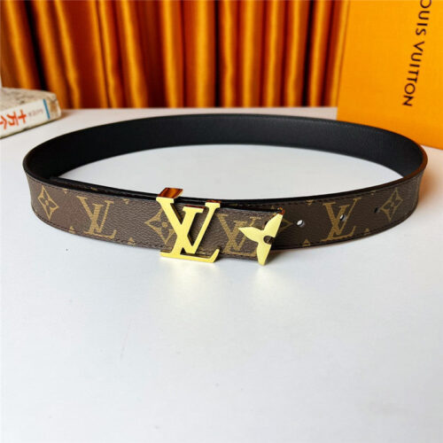 High Quality Luxury Louis Vuitton Double-Sided First-Layer Cowhide Belt