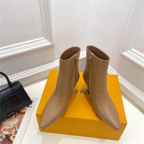 High Quality Luxury Louis Vuitton Small Square Toe Metal Heel Boots – Style 75491 alternate view