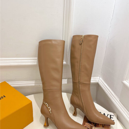 High Quality Luxury Louis Vuitton Small Square Toe Metal Heel Boots – Style 50595 alternate view