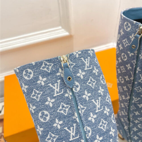 High Quality Luxury Louis Vuitton Small Square Toe Metal Heel Boots – Style 88995 product detail