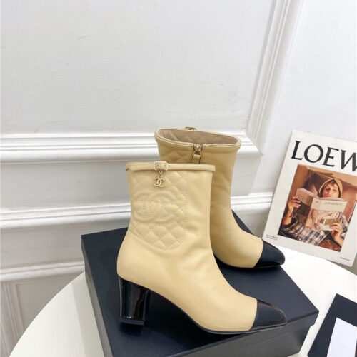 High Quality Luxury Chanel Counter Classic Electric Embroidery Thick Heel Short Boots product detail