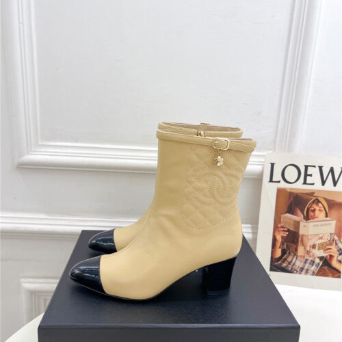High Quality Luxury Chanel Counter Classic Electric Embroidery Thick Heel Short Boots product detail