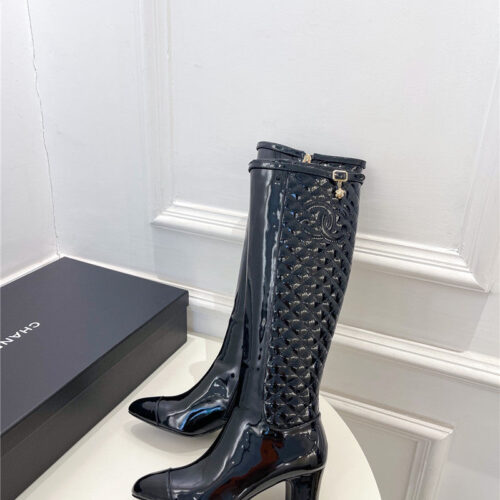 High Quality Luxury Chanel Counter Classic Electric Embroidery Thick Heel Short Boots – Style 79142 product detail