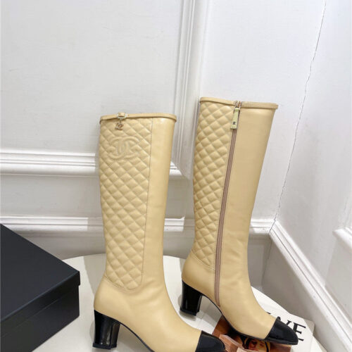 High Quality Luxury Chanel Counter Classic Electric Embroidery Thick Heel Short Boots – Style 11910 alternate view