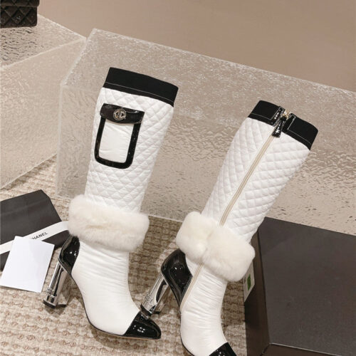 High Quality Luxury Chanel New Electroplated Heel Down High Boots product detail