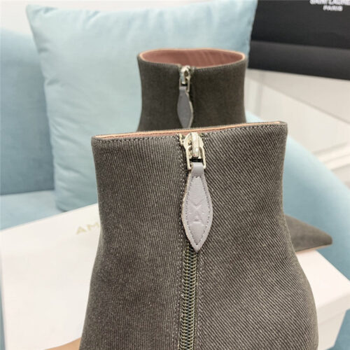 High Quality Luxury Amina Muaddi Wine Glass Heel Pleated High Heel Boots product detail