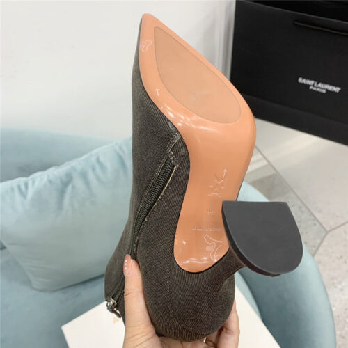 High Quality Luxury Amina Muaddi Wine Glass Heel Pleated High Heel Boots product detail