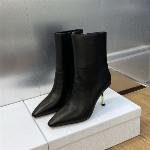 High Quality Luxury Dior Haute Couture Series Aura High Heel Womens Short Boots