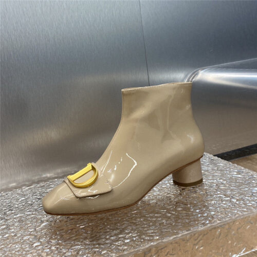High Quality Luxury Dior Thick Heel Square Toe Womens Short Boots product detail