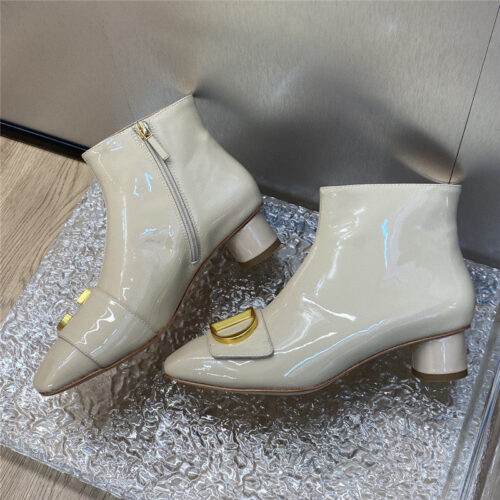 High Quality Luxury Dior Thick Heel Square Toe Womens Short Boots product detail
