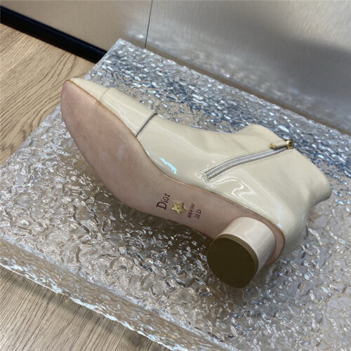 High Quality Luxury Dior Thick Heel Square Toe Womens Short Boots product detail