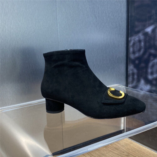 High Quality Luxury Dior Thick Heel Square Toe Womens Short Boots – Style 84582 product detail