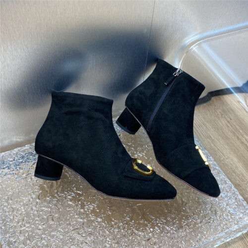 High Quality Luxury Dior Thick Heel Square Toe Womens Short Boots – Style 84582 product detail