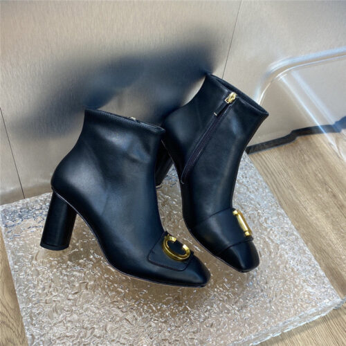 High Quality Luxury Dior Thick Heel Square Toe Womens Short Boots – Style 83430 product detail