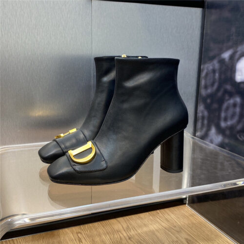 High Quality Luxury Dior Thick Heel Square Toe Womens Short Boots – Style 83430 product detail