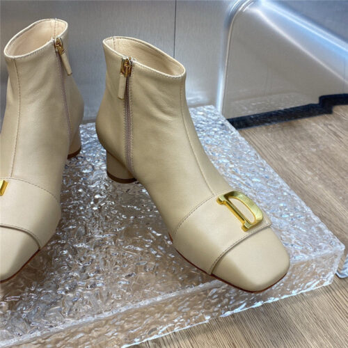 High Quality Luxury Dior Thick Heel Square Toe Womens Short Boots – Style 42182 product detail