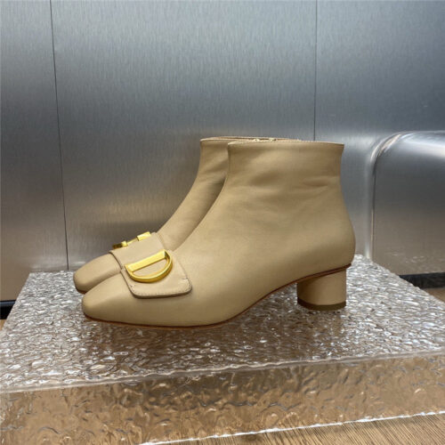 High Quality Luxury Dior Thick Heel Square Toe Womens Short Boots – Style 42182 product detail