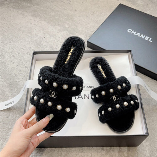 High Quality Luxury Chanel New Wool Slippers – Style 17062 alternate view