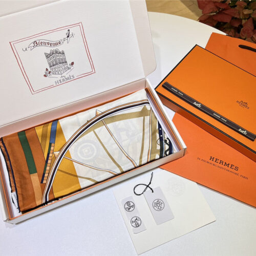 High Quality Luxury Hermes “Balance Carriage” 140 Cm Shawl – Style 26250 product detail